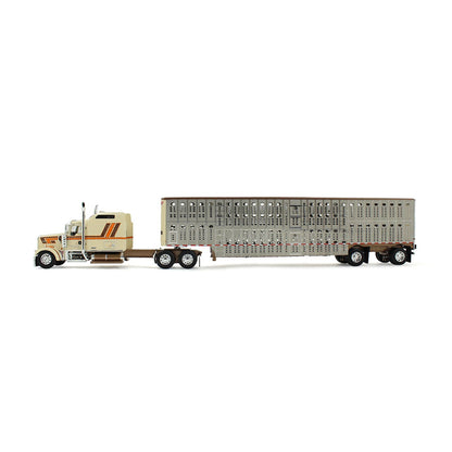 Kenworth W900L w/Wilson Silverstar 53' Livestock Trailer "Paradise Trucking - Truckin' For Tacos" (Tan/Orange/Brown)