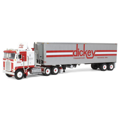 Kenworth K100 Cab-Over-Engine Tractor w/40' Vintage Reefer Van Trailer "Dickey Transport" (Red/White)