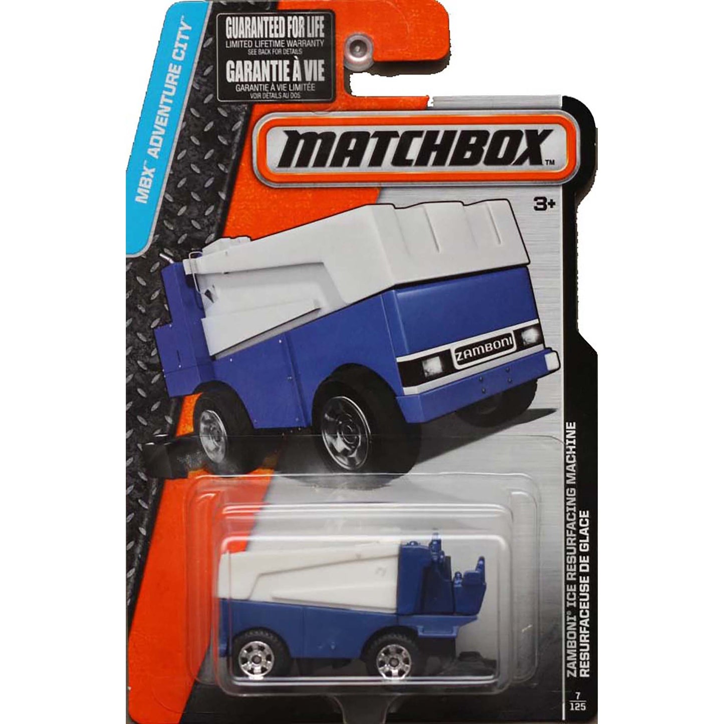Matchbox Zamboni ice resurfacing machine toy in packaging