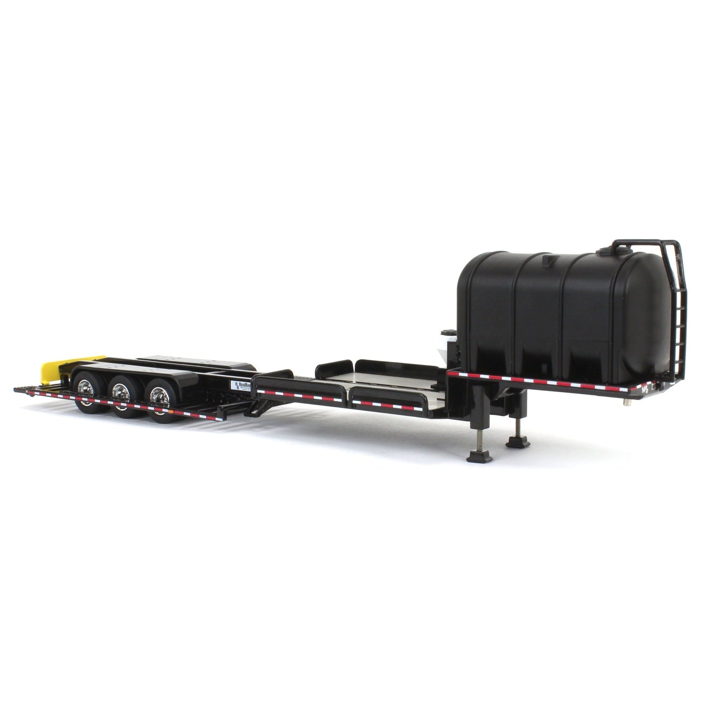 Black trailer with a large black tank on a white background