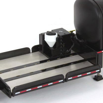 Black and gray mechanical device on a white background