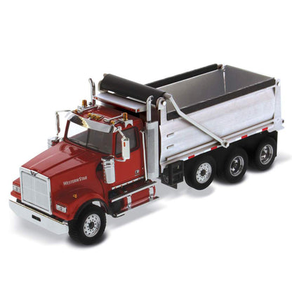 Western Star 4900 SF Dump Truck (Red w/Matte Silver Plated Dump Body)