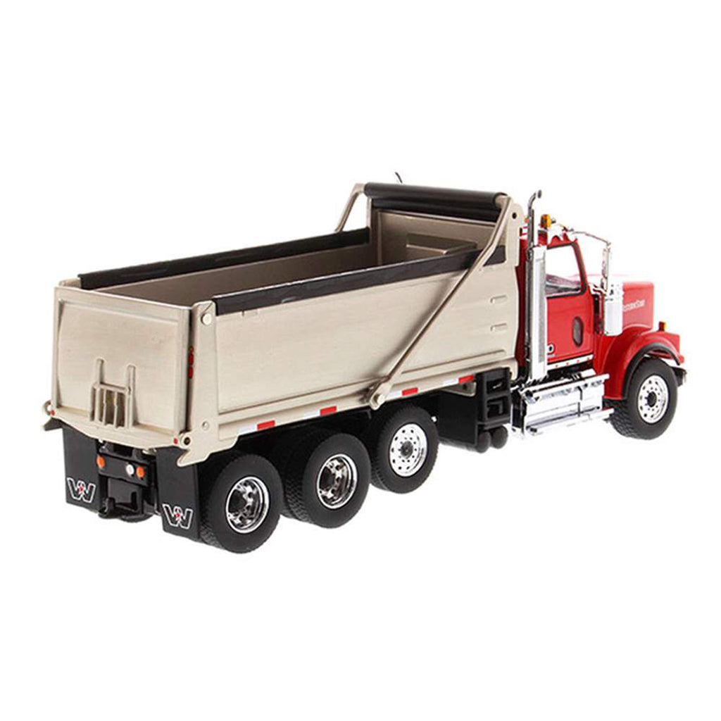 Western Star 4900 SF Dump Truck (Red w/Matte Silver Plated Dump Body)