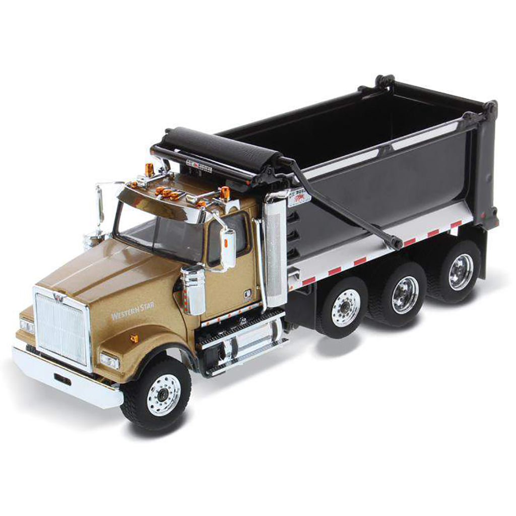 Western Star 4900 SF Ox Bodies Stampede Dump Truck (Gold w/Black Dump Body)