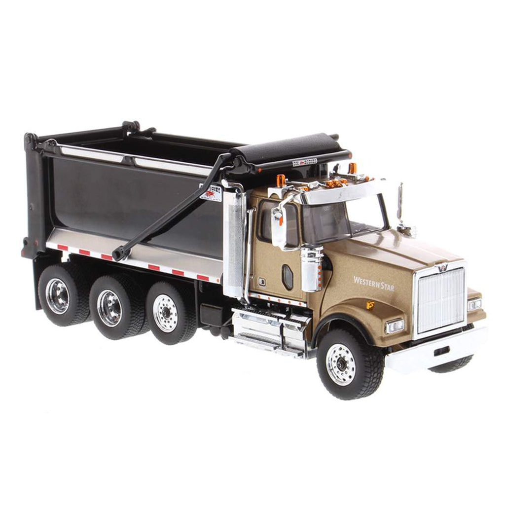 Western Star 4900 SF Ox Bodies Stampede Dump Truck (Gold w/Black Dump Body)