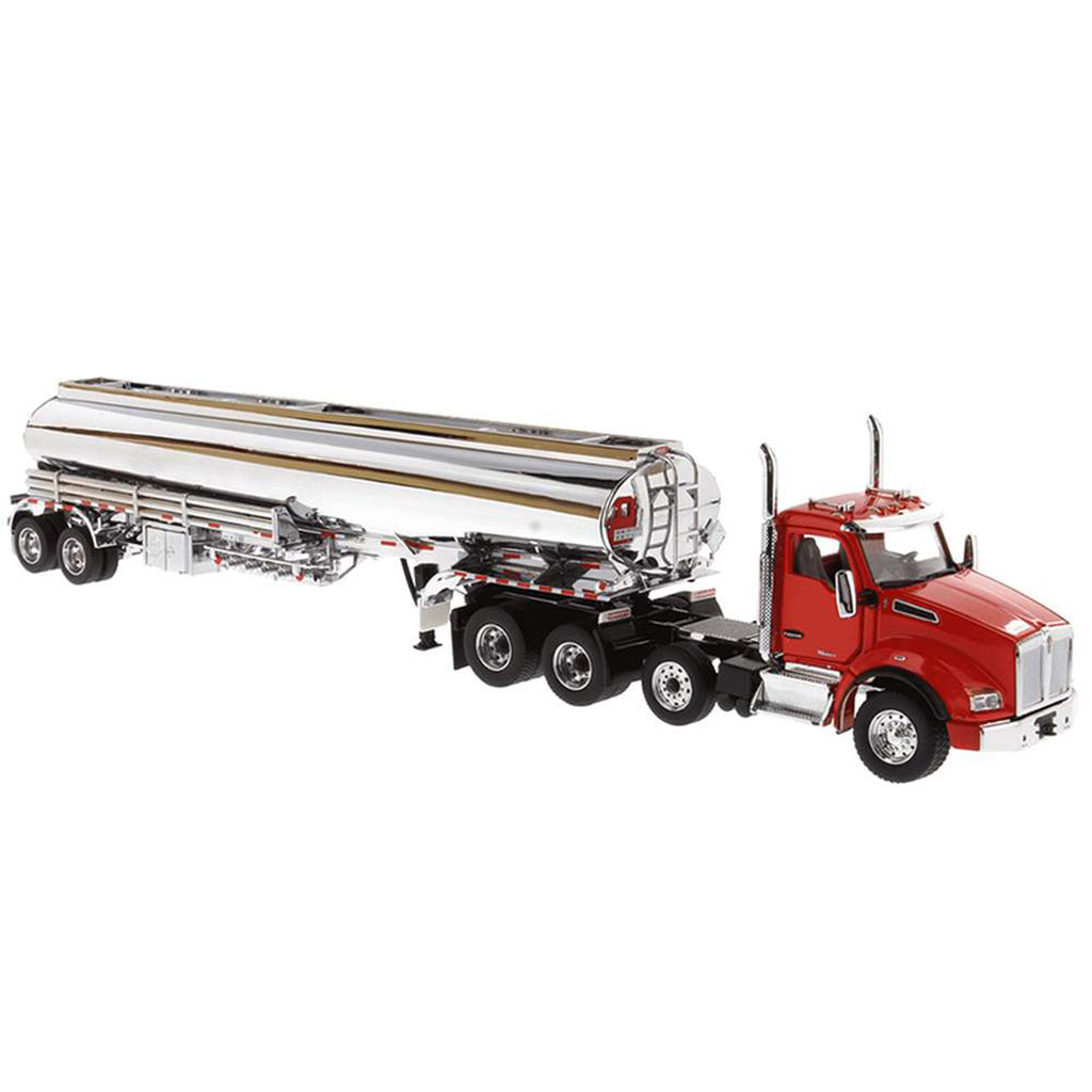 Kenworth T880S Day Cab Tractor (Red) w/45' Petroleum Trailer (Chrome Plated)