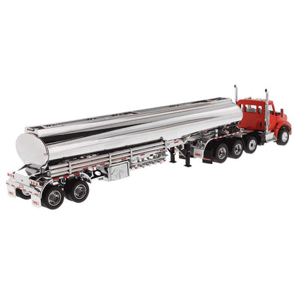 Kenworth T880S Day Cab Tractor (Red) w/45' Petroleum Trailer (Chrome Plated)