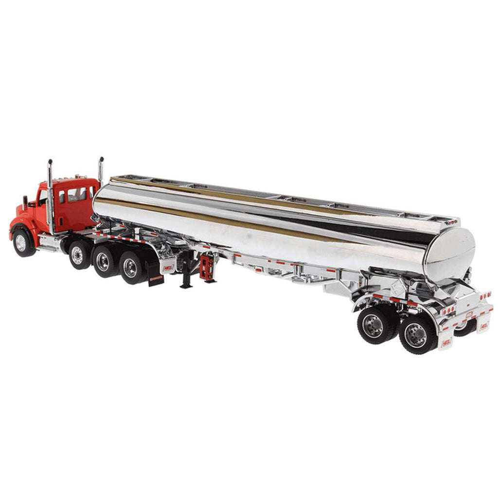 Kenworth T880S Day Cab Tractor (Red) w/45' Petroleum Trailer (Chrome Plated)