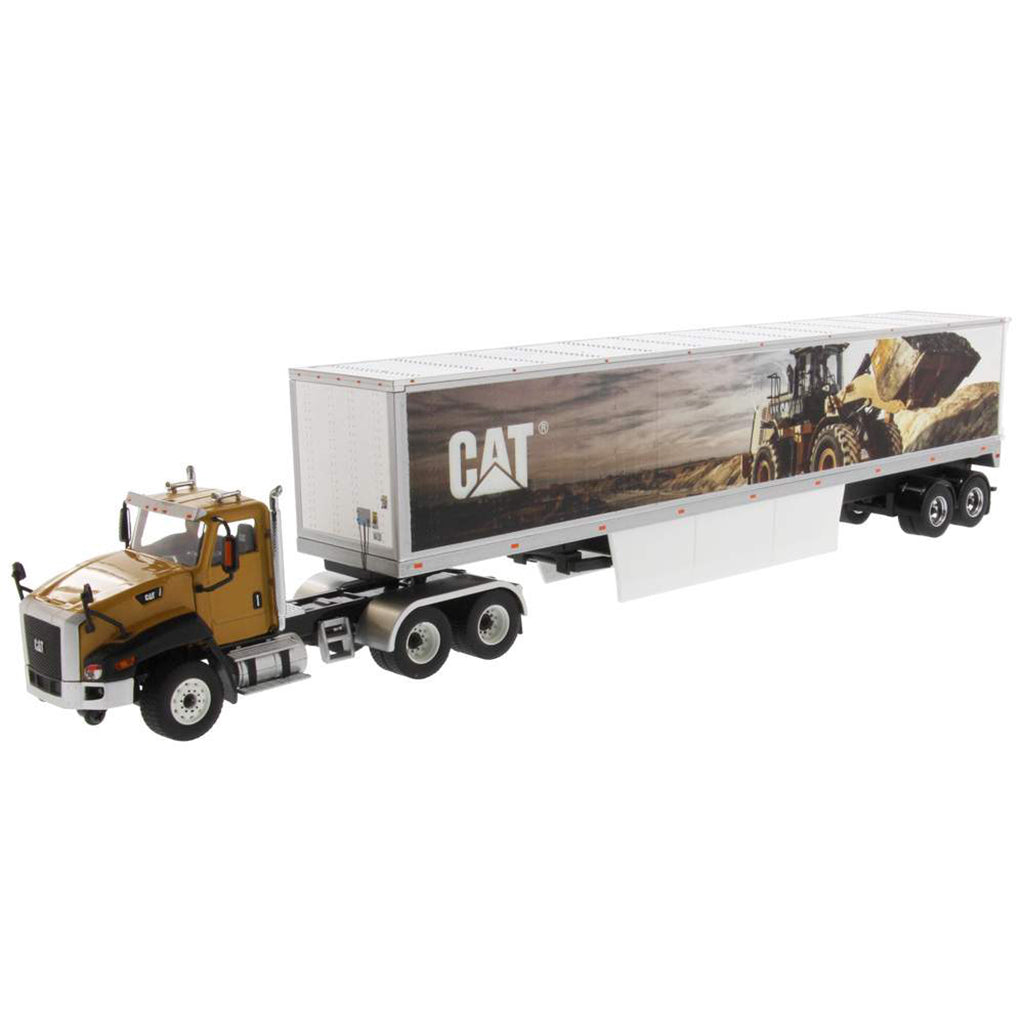 Caterpillar CT660 On-Highway Truck w/Dry Van Trailer "CAT Wheel Loader Mural"