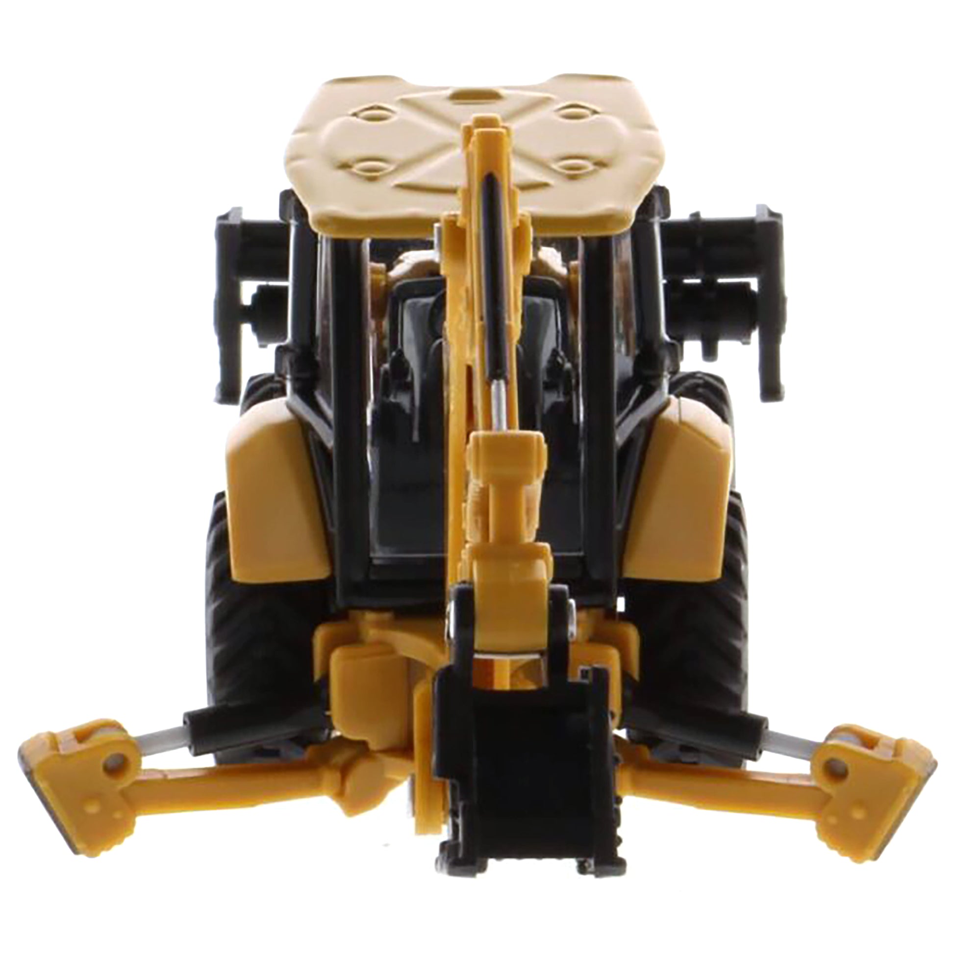 Toy backhoe loader on a white background