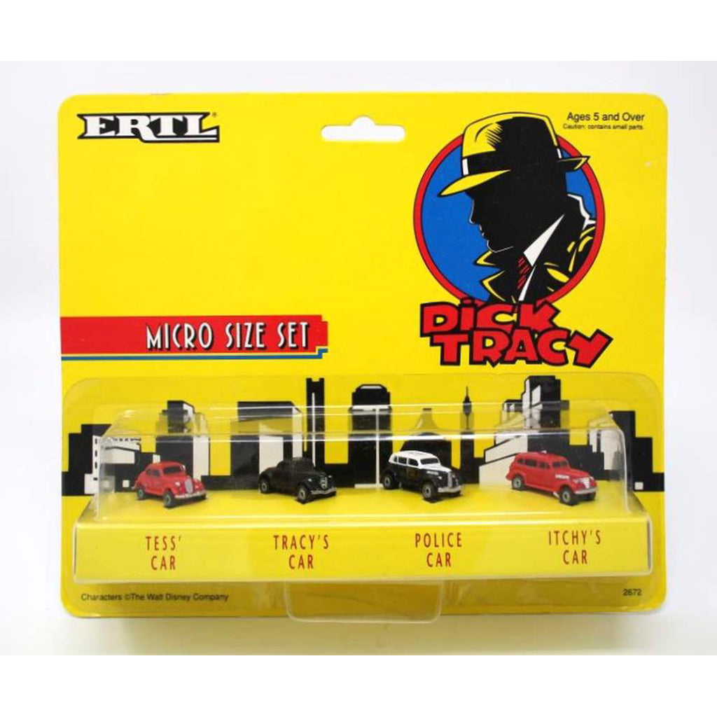 1990 Dick Tracy Micro Size Set of 43 - Tess' Car, Tracy's Car, Police Car, & Itchy's Car