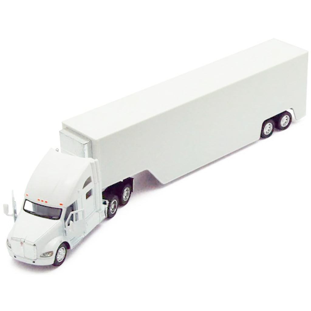 Kenworth T700 w/Race Car Trailer (White - Undecorated)