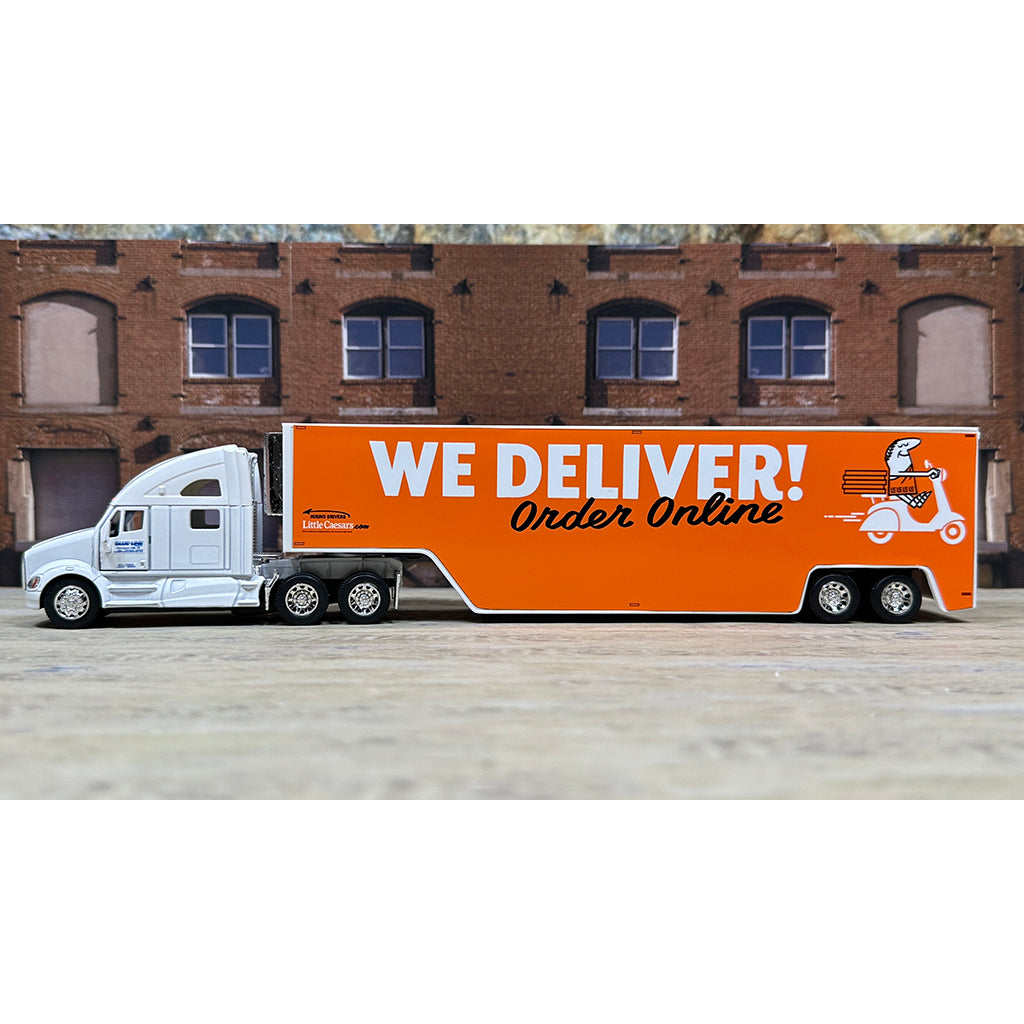 Kenworth T700 w/Moving Van Trailer "Blue Line Distribution - Little Caesars Pizza - We Deliver - Order Online"