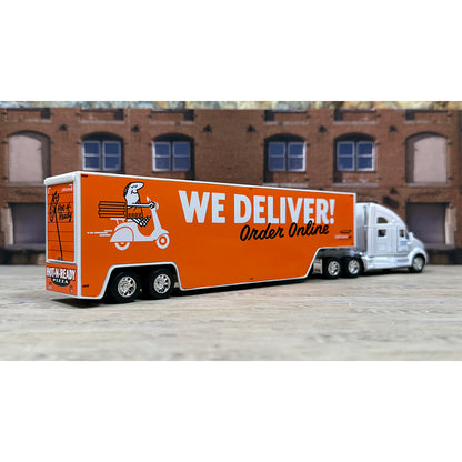 Kenworth T700 w/Moving Van Trailer "Blue Line Distribution - Little Caesars Pizza - We Deliver - Order Online"