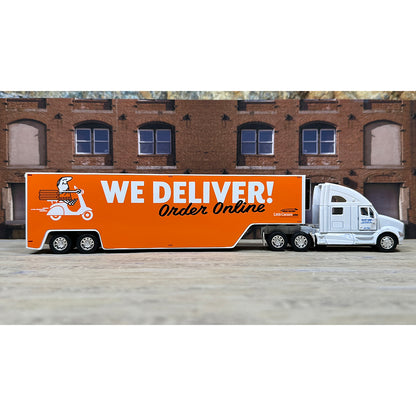 Kenworth T700 w/Moving Van Trailer "Blue Line Distribution - Little Caesars Pizza - We Deliver - Order Online"