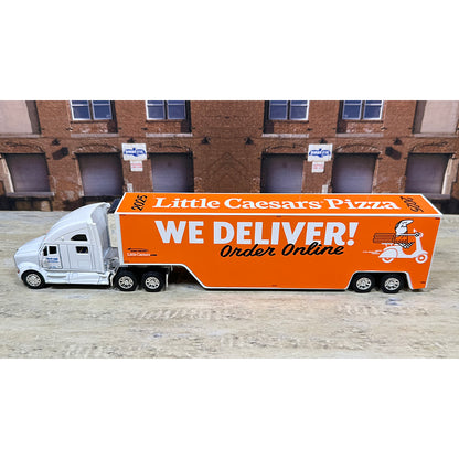 Kenworth T700 w/Moving Van Trailer "Blue Line Distribution - Little Caesars Pizza - We Deliver - Order Online"