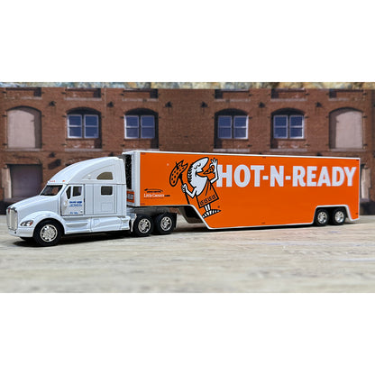 Kenworth T700 w/Moving Van Trailer "Blue Line Distribution - Little Caesars Pizza - Hot-N-Ready - We Deliver - Order Online"