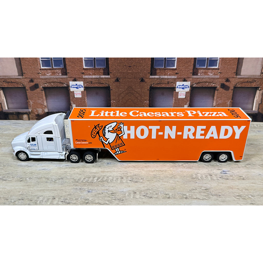 Kenworth T700 w/Moving Van Trailer "Blue Line Distribution - Little Caesars Pizza - Hot-N-Ready - We Deliver - Order Online"