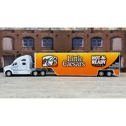 Kenworth T700 w/Moving Van Trailer "Blue Line Distribution - Little Caesars Pizza - Hot-N-Ready Pizza"
