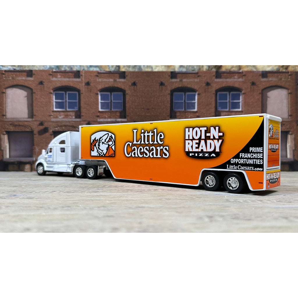 Kenworth T700 w/Moving Van Trailer "Blue Line Distribution - Little Caesars Pizza - Hot-N-Ready Pizza"