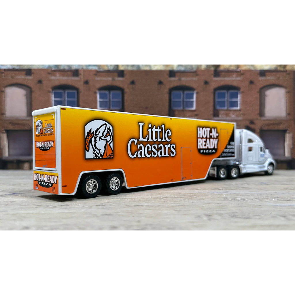 Kenworth T700 w/Moving Van Trailer "Blue Line Distribution - Little Caesars Pizza - Hot-N-Ready Pizza"