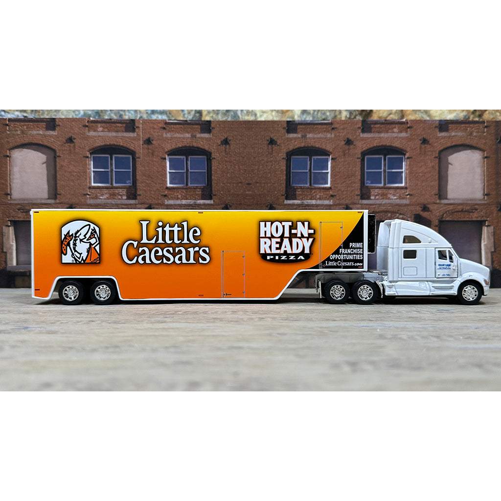 Kenworth T700 w/Moving Van Trailer "Blue Line Distribution - Little Caesars Pizza - Hot-N-Ready Pizza"