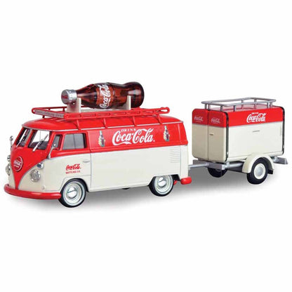 1960 Volkswagen T1 Kombi Cargo Van w/Large Promo Bottle & Trailer "Coca-Cola" (Red/White)