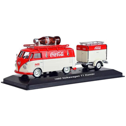 1960 Volkswagen T1 Kombi Cargo Van w/Large Promo Bottle & Trailer "Coca-Cola" (Red/White)