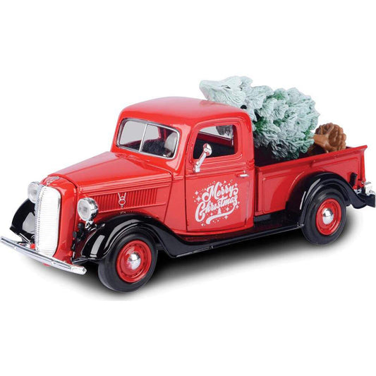 1937 Ford Pickup (Red/Black) w/Christmas Tree