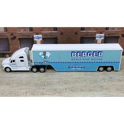 Model truck with Berger Worldwide Moving branding on a white background
