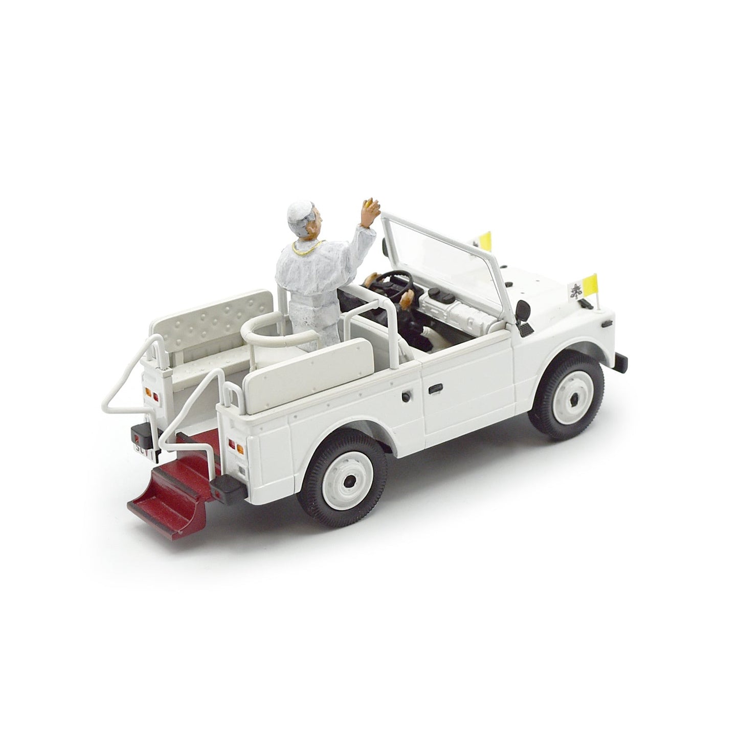 1980 Fiat 1107 Nuova Campagnola (White) with Pope Figure and Driver "Vatican Series"