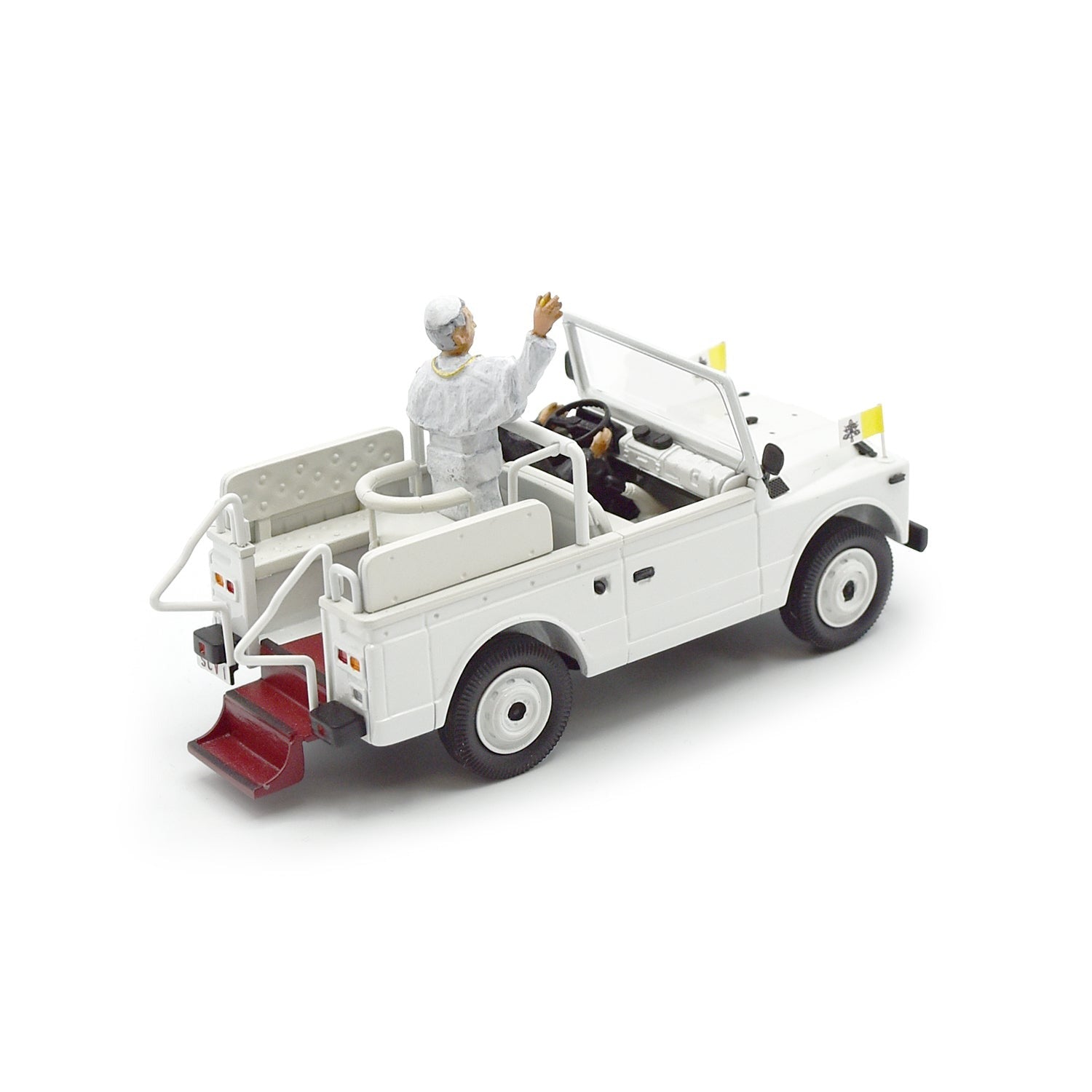 1980 Fiat 1107 Nuova Campagnola (White) with Pope Figure and Driver "Vatican Series"