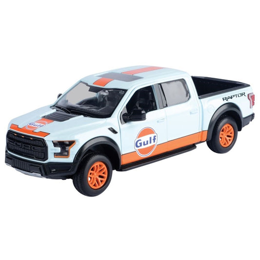 2017 Ford F-150 Raptor Pickup Truck "Gulf Oil" (Light Blue/Orange)