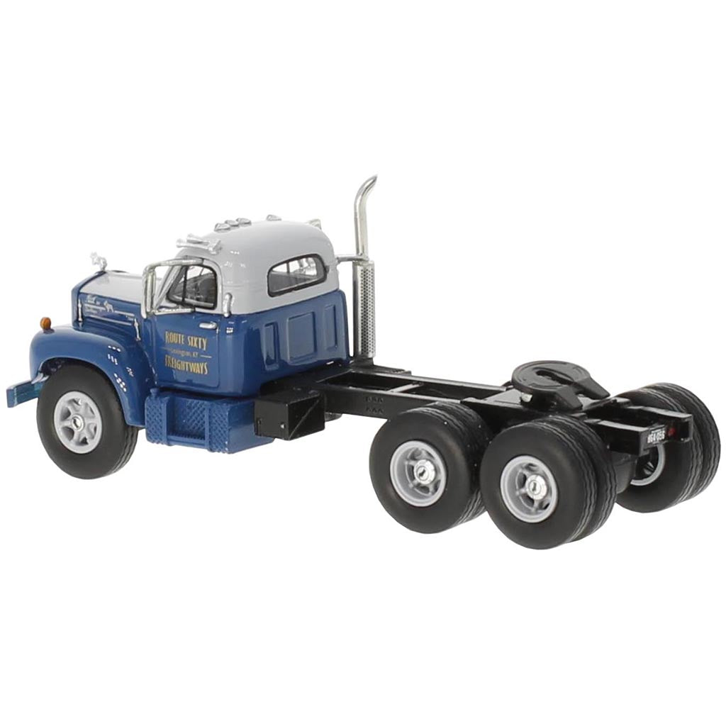 1957 Mack B-61ST Day-Cab Conventional Tractor "Route Sixty Freightways" (Blue/Gray)