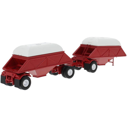 1955 Fruehauf Double Bottom Dump Trailers (Red) with Covers (White)