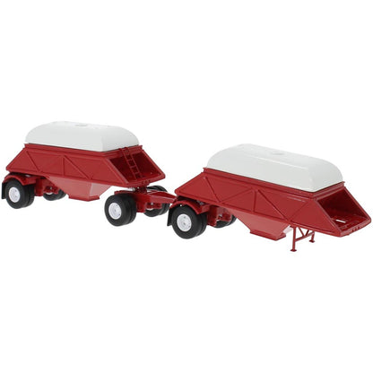 1955 Fruehauf Double Bottom Dump Trailers (Red) with Covers (White)