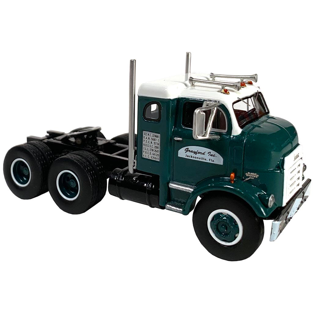 1954 GMC 950 Cannonball Sleeper-Cab COE Tractor (Green/White) "Grayford Inc. Jacksonville, FL"