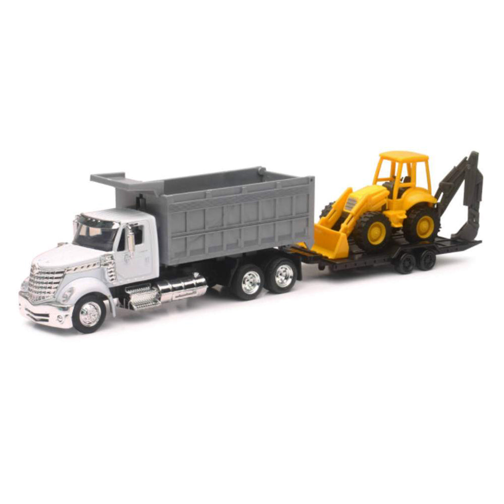 International LoneStar Dump Truck w/Tag Trailer & Backhoe Loader