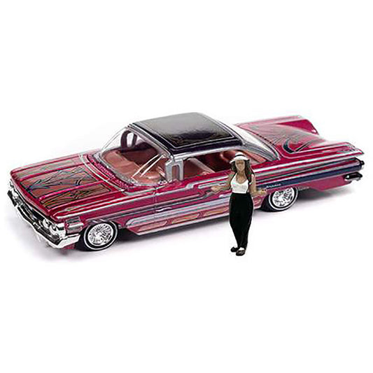 1960 Chevrolet Impala SS Lowrider (Purple) w/Female Lowrider Enthusiast Figure