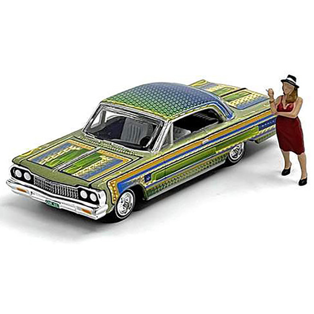 1964 Chevrolet Impala SS Lowrider (Green) w/Female Lowrider Enthusiast Figure