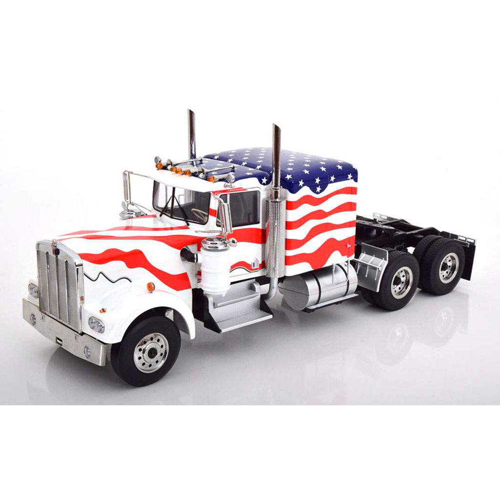 1976 Kenworth W900 Tractor (White w/Red & Blue Stripes)