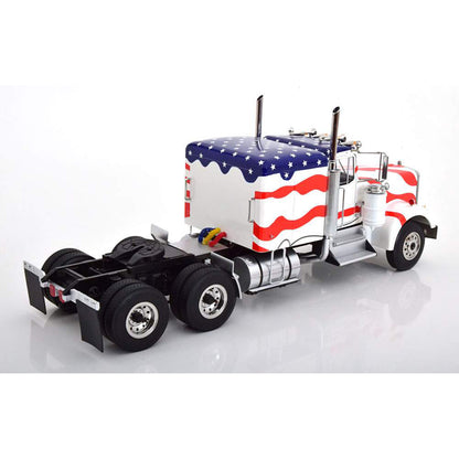 1976 Kenworth W900 Tractor (White w/Red & Blue Stripes)