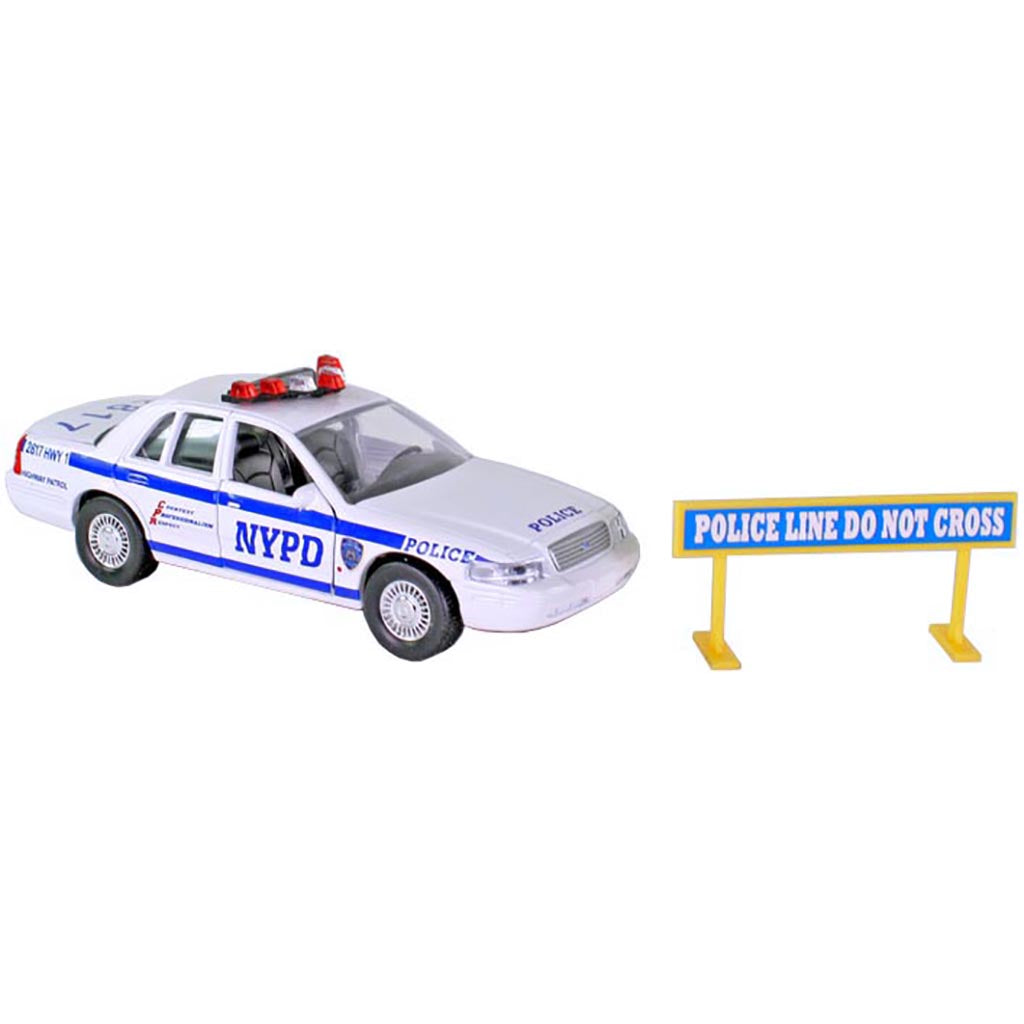 Ford Crown Victoria NYPD Police Car & Barracade Sign Set