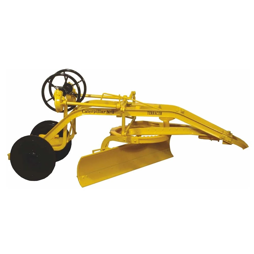 Yellow agricultural plow on a white background
