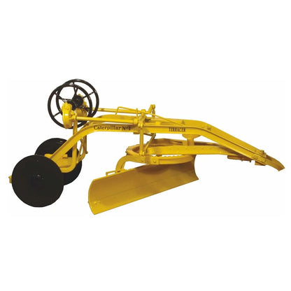 Yellow agricultural plow on a white background