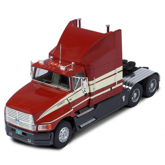 1990 Ford LTL 9000 Aeromax Tractor (Dark Red w/Beige Stripes)