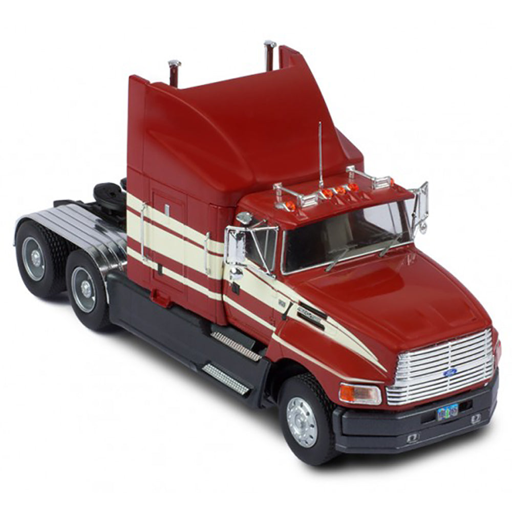 1990 Ford LTL 9000 Aeromax Tractor (Dark Red w/Beige Stripes)