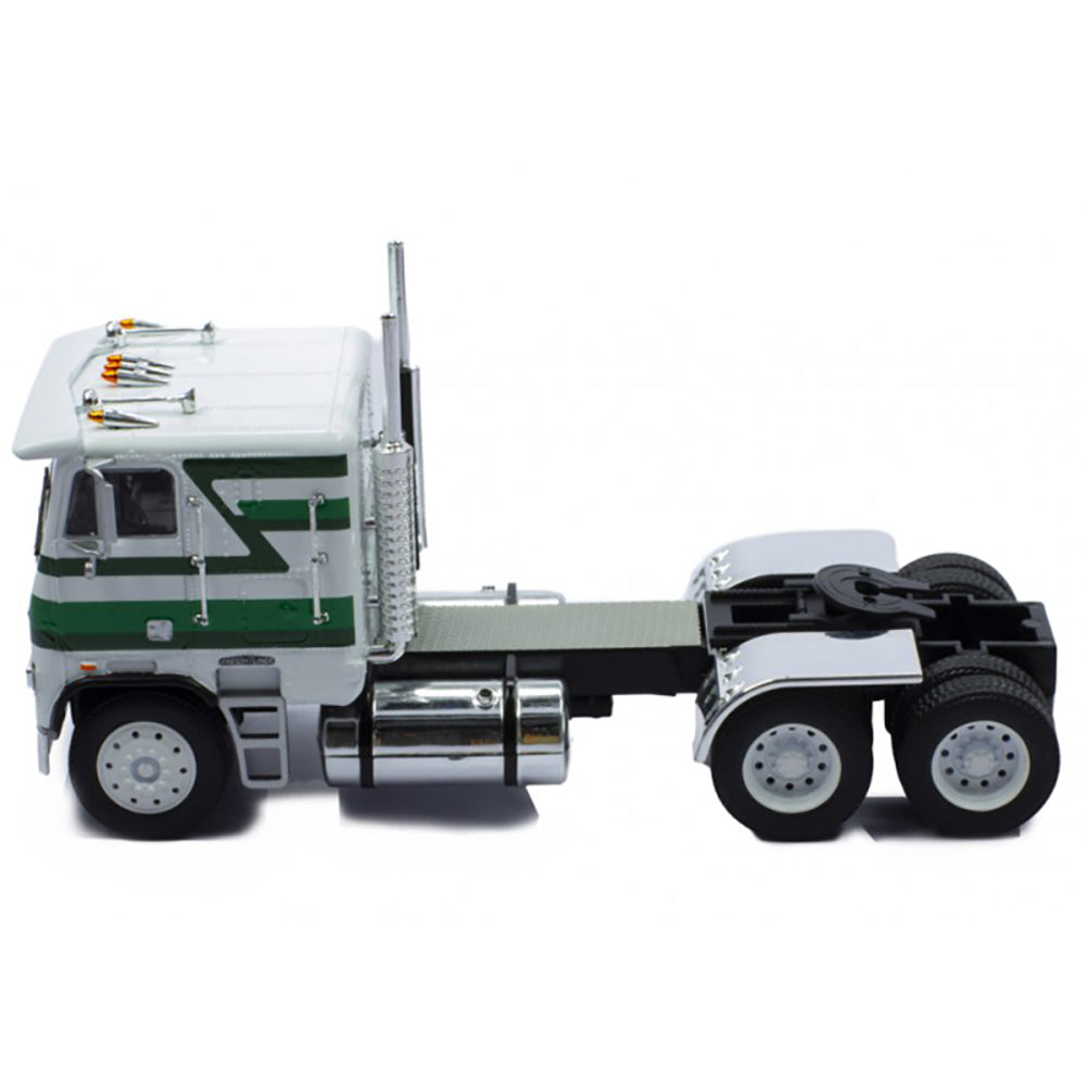 1993 Freightliner FLA COE Tractor (White w/Green & Black Stripes)