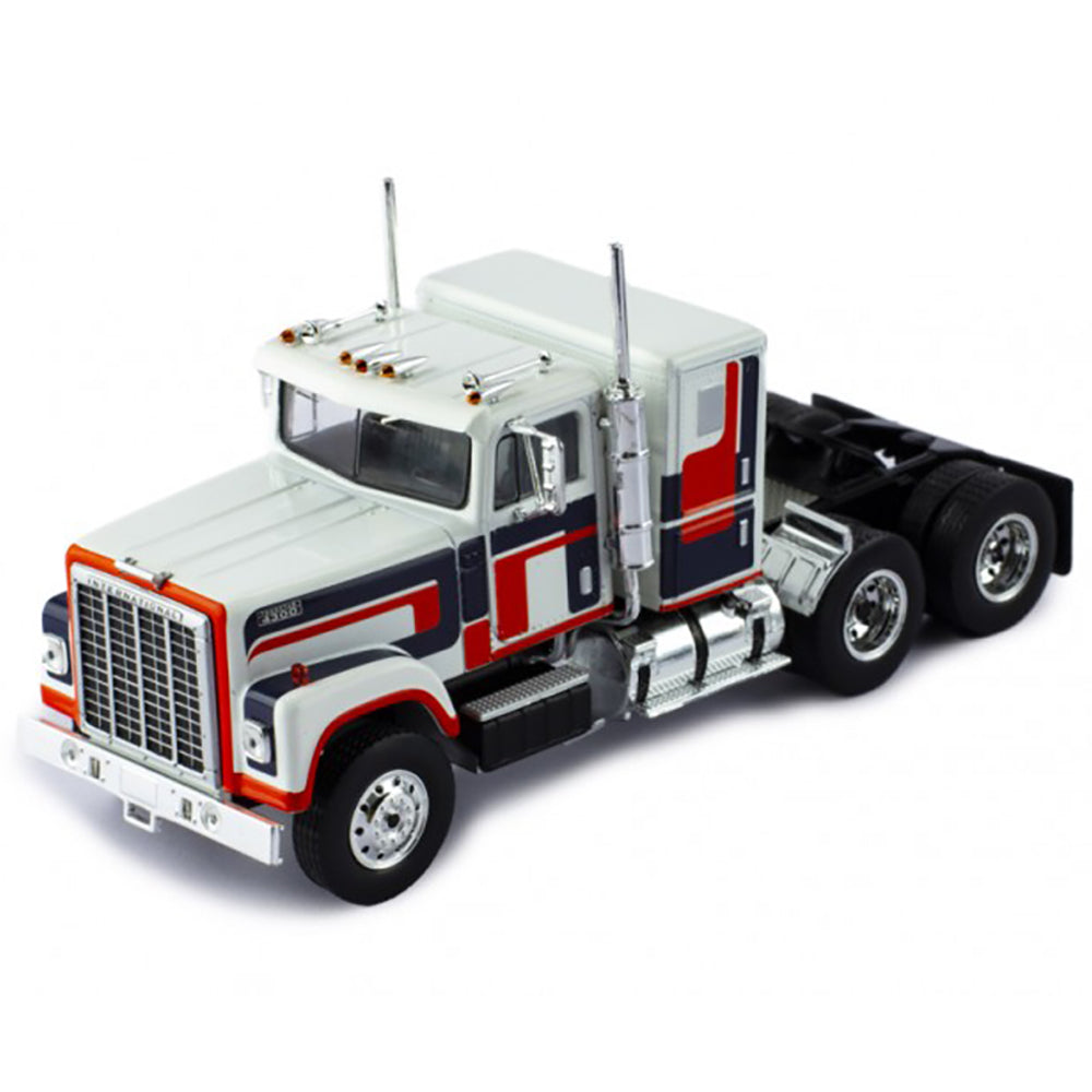 1980 International 4300 Transtar Tractor (White w/Blue & Red Stripes)