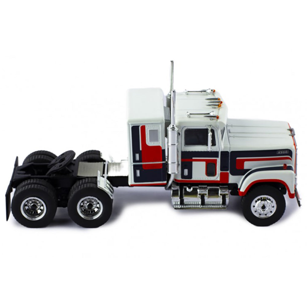 1980 International 4300 Transtar Tractor (White w/Blue & Red Stripes)